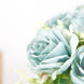 2 Bushes | 18inch Real Touch Dusty Blue Artificial Rose Flower Bouquet, Silk Long Stem Flower