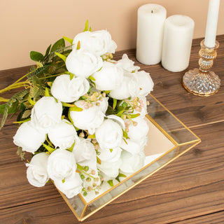 Stunning White Artificial Floral Bush Arrangements