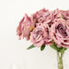 2 Bushes | 17inch Dusty Rose Premium Silk Jumbo Rose Flower Bouquet, Floral Arrangements