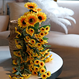 Brighten Up Your Décor with the 22" Artificial Hanging Vine Sunflower Bush
