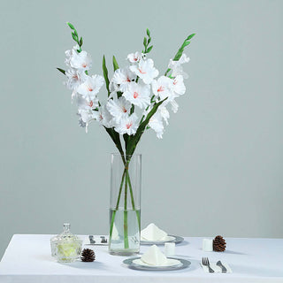 Brighten Your Space with White Artificial Silk Gladiolus Brighten Your Space with White Artificial Silk Gladiolus