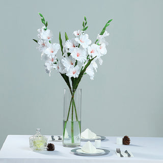 Brighten Your Space with White Artificial Silk Gladiolus