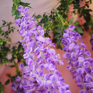 Durable and Versatile Lavender Lilac Artificial Silk Hanging Wisteria Flower Garland Vines
