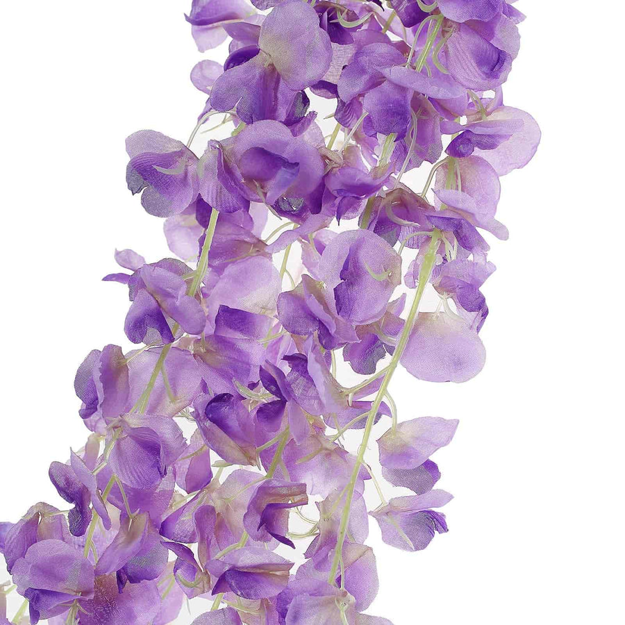 42inch Lavender Lilac Artificial Silk Hanging Wisteria Flower Garland Vines#whtbkgd
