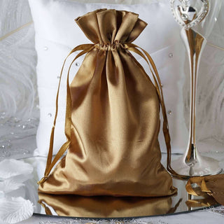 Glamorous Antique Gold Satin Wedding Party Favor Bags Glamorous Antique Gold Satin Wedding Party Favor Bags