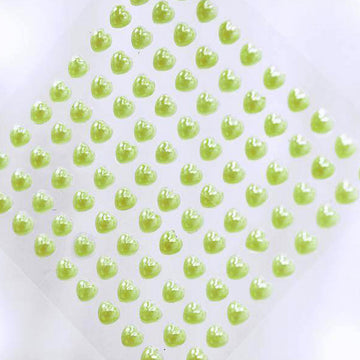 600 Pcs Apple Green Heart Diamond Rhinestone DIY Craft Stickers