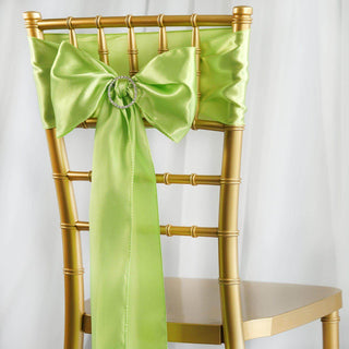 Elevate Your Event with Apple Green Satin Chair Sashes Elevate Your Event with Apple Green Satin Chair Sashes