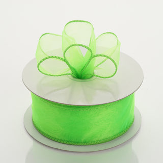 Add Elegance to Your Event with Apple Green Sheer Organza Wired Edge Ribbon