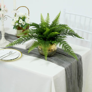 20" Artificial Asparagus Fern Green Leaf Plant, Premium Real Touch Indoor Bush Spray