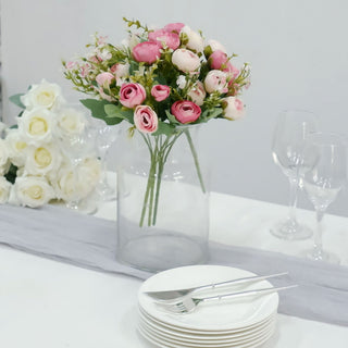 Add Elegance to Your Space with Artificial Pink Ranunculus Silk Flower Bridal Bouquets