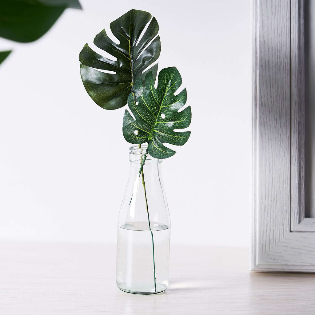 6 Stems Green Silk Tropical Monstera Leaf