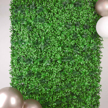 12 Sq. ft. Assorted Ivy Leaf Mix Greenery Garden Wall, Grass Backdrop Mat, Indoor Outdoor UV Protected Foliage - 4 Artificial Panels