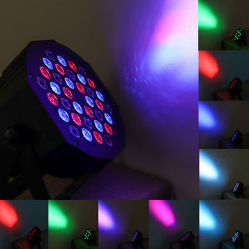 220V Auto Play Party Spotlight W Remote, 36 LED DJ Stage Uplight, RGB Multi-Color Sound Activated Strobe Par Light