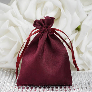 Versatile and Stylish Burgundy Satin Gift Bags