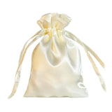12 Pack | 3inches Ivory Satin Drawstring Pouch Wedding Party Favor Gift Bag#whtbkgd