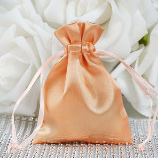 Peach Satin Drawstring Pouches for Every Occasion Peach Satin Drawstring Pouches for Every Occasion
