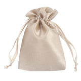 12 Pack | 4x6inch Beige Satin Drawstring Wedding Party Favor Gift Bags#whtbkgd