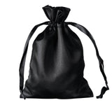12 Pack | 5x7inch Black Satin Drawstring Wedding Party Favor Gift Bags