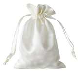 12 Pack | 5x7inch Ivory Satin Drawstring Wedding Party Favor Gift Bags