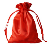 12 Pack | 5x7inch Red Satin Drawstring Wedding Party Favor Gift Bags