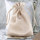 12 Pack | 6inch x 9inch Beige Satin Drawstring Wedding Party Favor Gift Bags#whtbkgd
