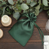 12 Pack | 6inch x 9inch Hunter Emerald Green Satin Wedding Party Favor Bags