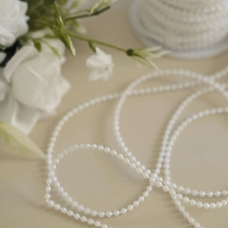 Glossy White Faux Craft Pearl String Beads Garland - Add Elegance to Your Decor