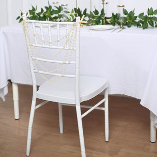 Versatile and Stylish Amber Pearl String Chiavari Chair Decor