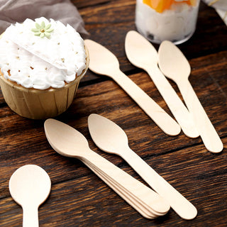 Eco Friendly Birchwood Disposable Dessert Spoons