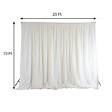 20ftx10ft Ivory Rod Ready Dual Layered Poly & Chiffon Backdrop Curtain
