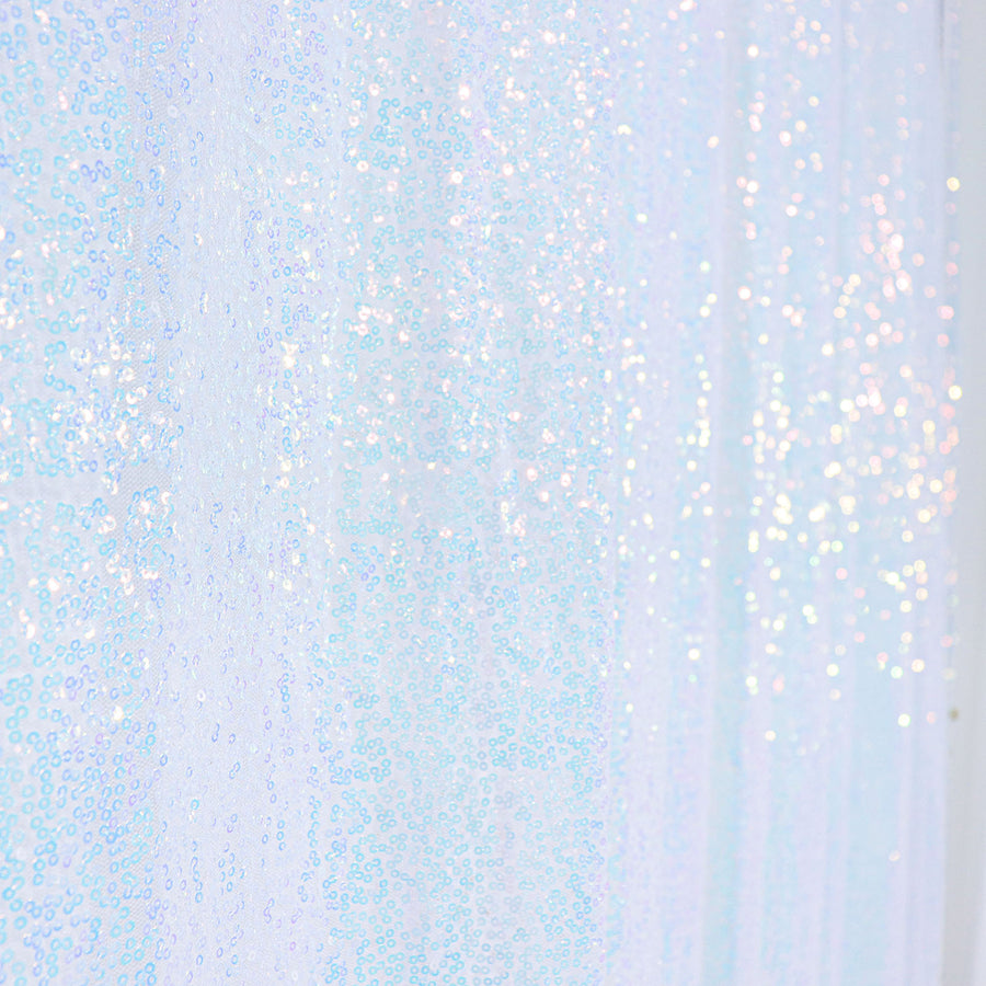 8ftx8ft Iridescent Blue Sequin Event Background Drape, Photo Backdrop Curtain Panel#whtbkgd
