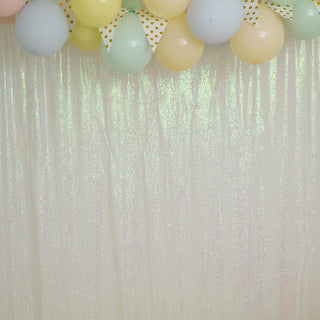 Shimmering Iridescent Sequin Event Background Drape - Add Glamour to Your Special Occasions