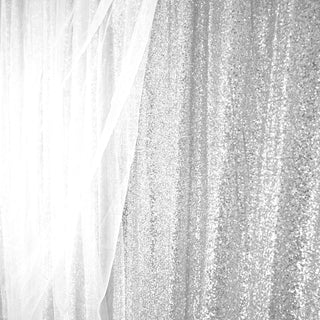 Transform Your Event Space with a Silver Chiffon Sequin Drapery Panel