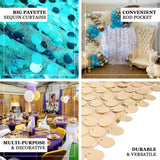 8ftx8ft Matte Champagne Big Payette Sequin Photography Backdrop Curtain