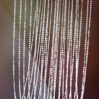 Create an Ethereal Atmosphere with 15 Strands | 15ft Crystal Beaded Ceiling Drape Curtains