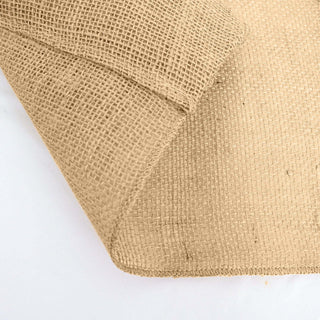 Natural woven burlap roll with a textured finish
