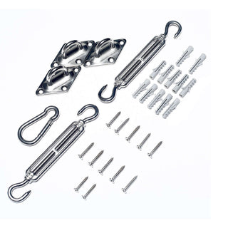 Triangle Stainless Steel Sun Shade Sail Installation Hardware Kit Triangle Stainless Steel Sun Shade Sail Installation Hardware Kit
