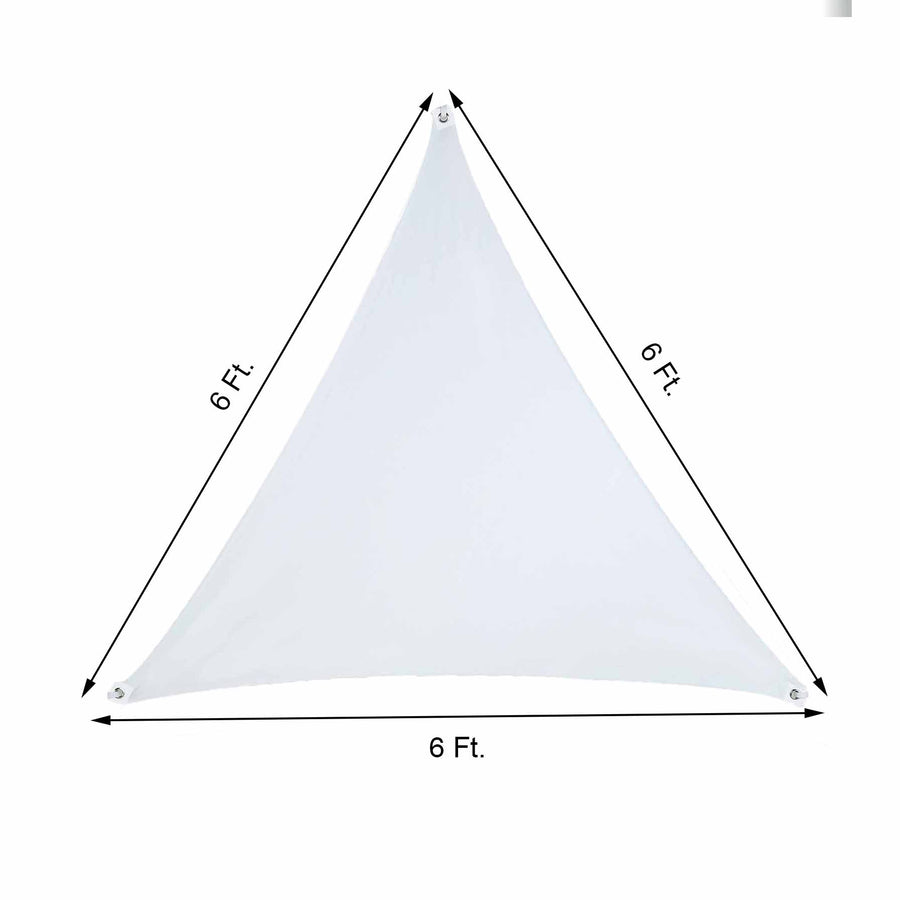 6ft White Stretchy Spandex Triangle Shade Tarp Backdrop, Patio Sail