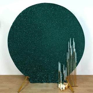 7.5ft Hunter Emerald Green Metallic Shimmer Tinsel Spandex Round Wedding Arch Cover 7.5ft Hunter Emerald Green Metallic Shimmer Tinsel Spandex Round Wedding Arch Cover
