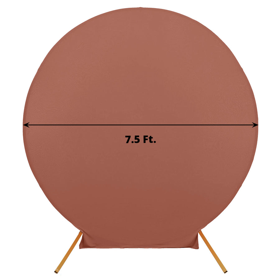 7.5ft Terracotta (Rust) Round Spandex Fit Party Backdrop Stand Cover
