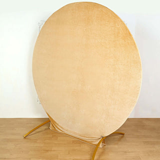 Round golden backdrop stand for photography studio use