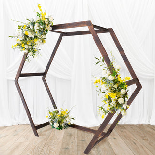 Enhance Your Event Decor with a Heavy Duty Wooden Dual Hexagon Wedding Arbor Backdrop Stand