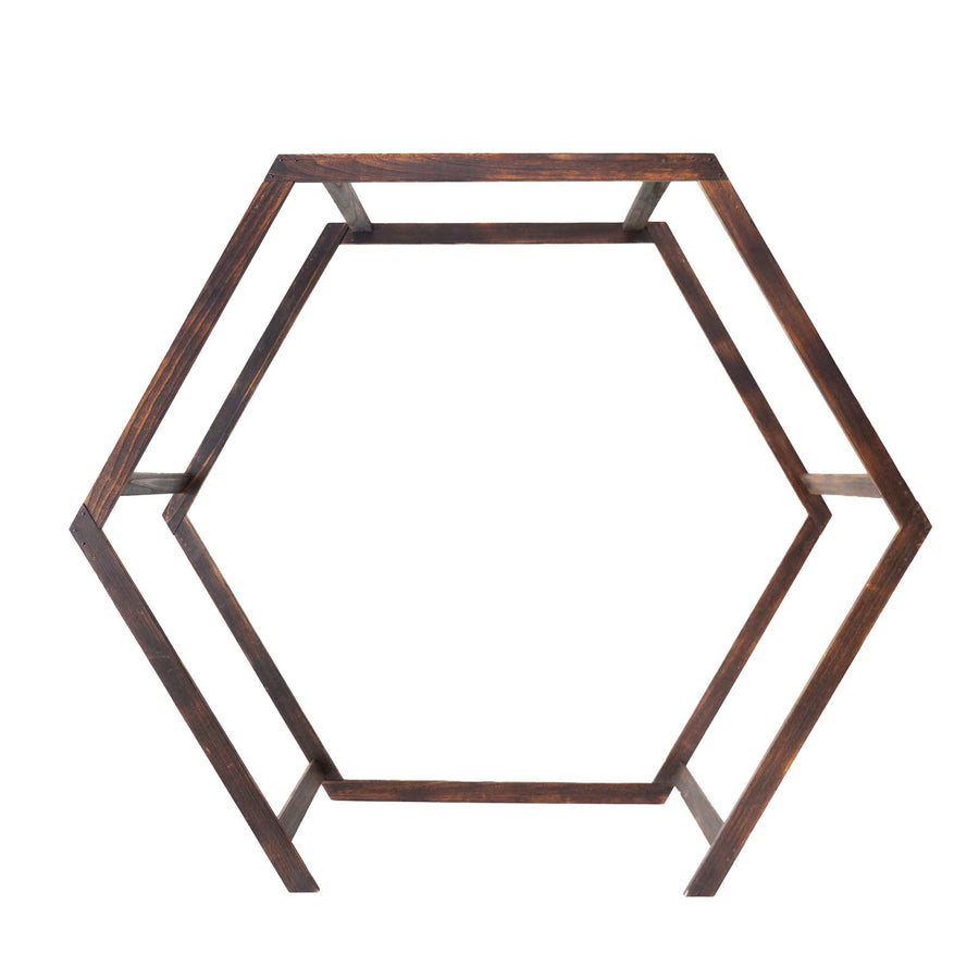 7ftx8.5ft Heavy Duty Wooden Dual Hexagon Wedding Arbor Backdrop Stand#whtbkgd