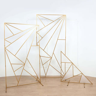 Elevate Your Event Decor with the Gold Metal Rectangular Geometric Flower Frame Prop Stand Elevate Your Event Decor with the Gold Metal Rectangular Geometric Flower Frame Prop Stand