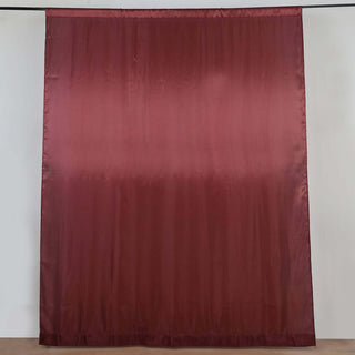 Durable and Reusable Burgundy Satin Backdrop Curtain Durable and Reusable Burgundy Satin Backdrop Curtain