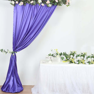 Elegant Purple Satin Formal Event Backdrop Drape Elegant Purple Satin Formal Event Backdrop Drape