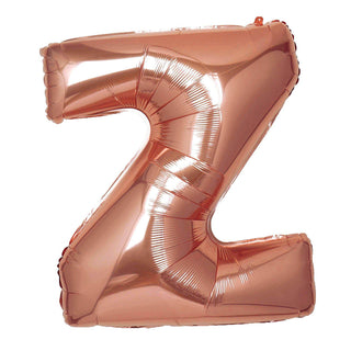 Rose gold foil balloon in the shape of the letter Z