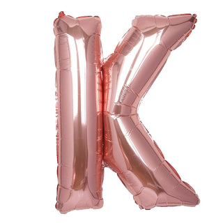 Rose gold foil letter K balloon