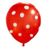 25 Pack | 12inch Red & White Fun Polka Dot Latex Party Balloons#whtbkgd