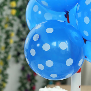 Create a Memorable Celebration with Royal Blue and White Polka Dot Latex Party Balloons